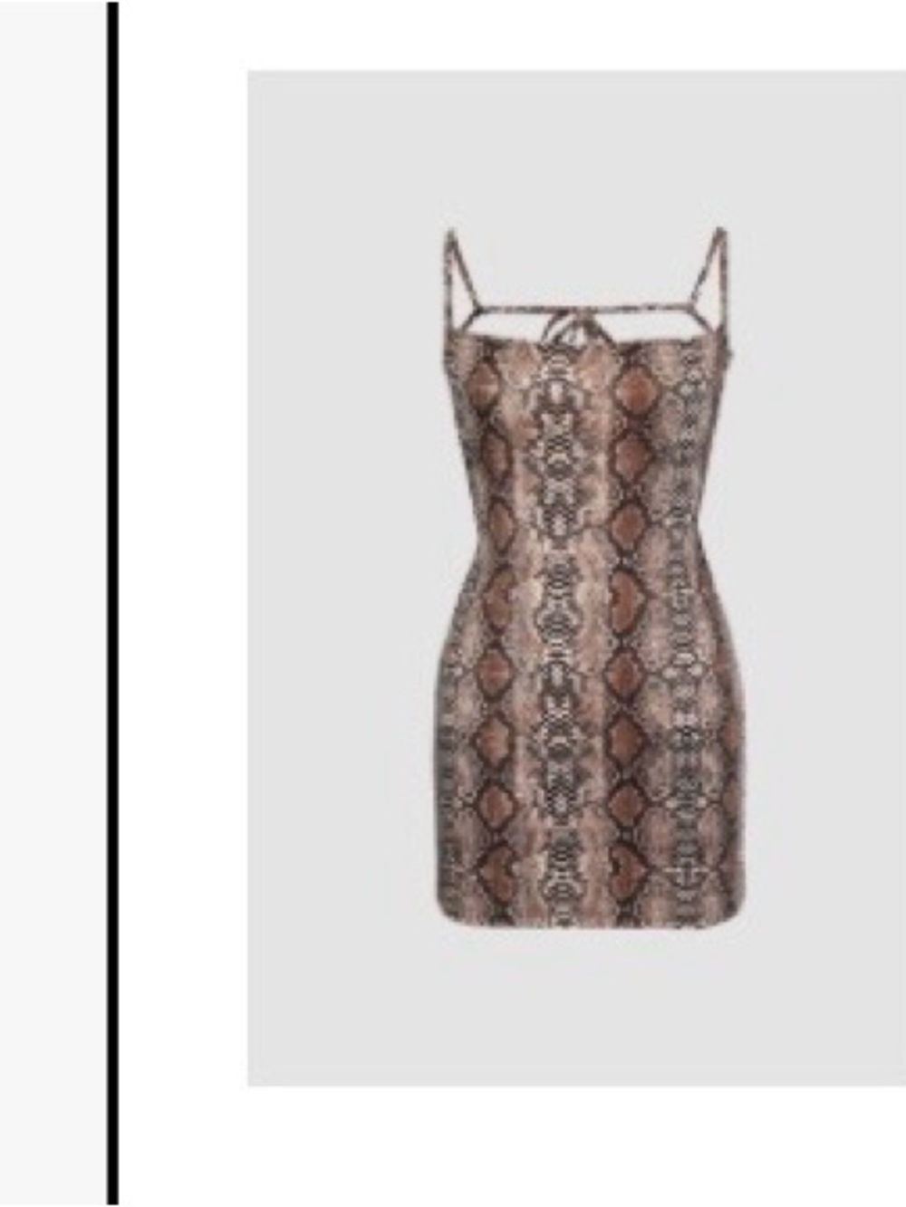 Snake Print Backless Mini Dress - Brown